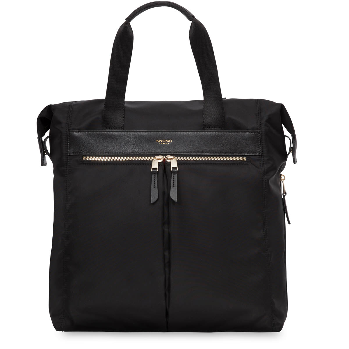 Chiltern Laptop Tote Backpack - 15.6&quot; - Black / Gold Hardware | KNOMO