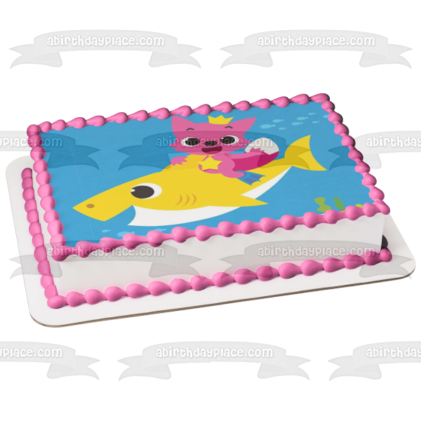 Pinkfong Riding Baby Shark Edible Cake Topper Image Abpid509 A Birthday Place