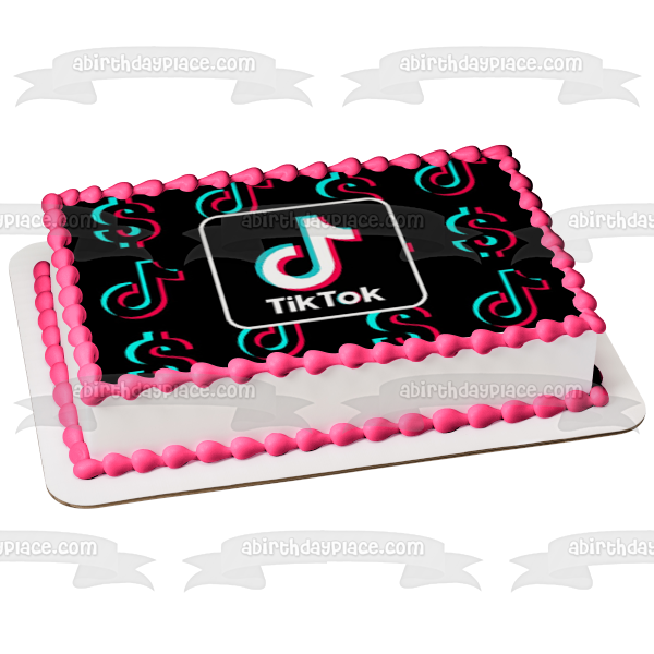 Tik Tok Logo Dollar Sighns Edible Cake Topper Image ABPID51986 – A