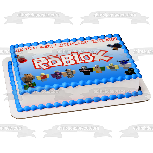 Roblox Custom Player Happy Birthday Edible Cake Topper Image Abpid0015 A Birthday Place - roblox edible cake topper