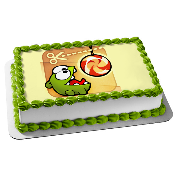 Cut The Rope Om Nom Lollipop Edible Cake Topper Image Abpid A Birthday Place