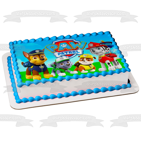 Paw Patrol Chase Rocky Marshall Rubble Edible Cake Topper Image ABPID0 ...