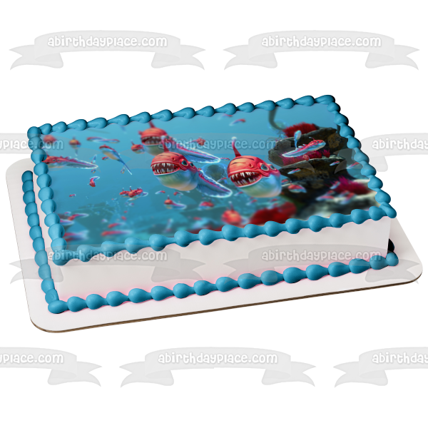 Subnautica Piranha S Ocean Life Edible Cake Topper Image Abpid A Birthday Place