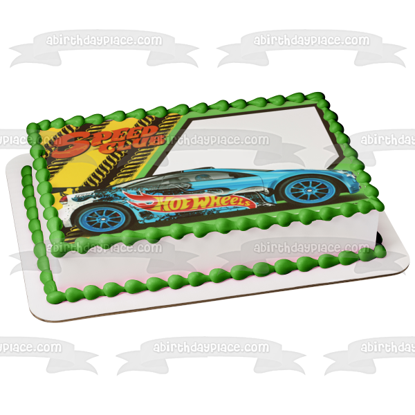 Hot Wheels Speed Club Blue Car and Your Personalized Photo Edible Cake – A  Birthday Place