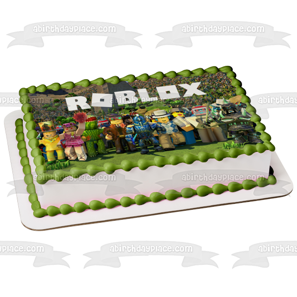 Roblox Assorted Characters Edible Cake Topper Image Abpid07367 A Birthday Place - yellow cake on roblox