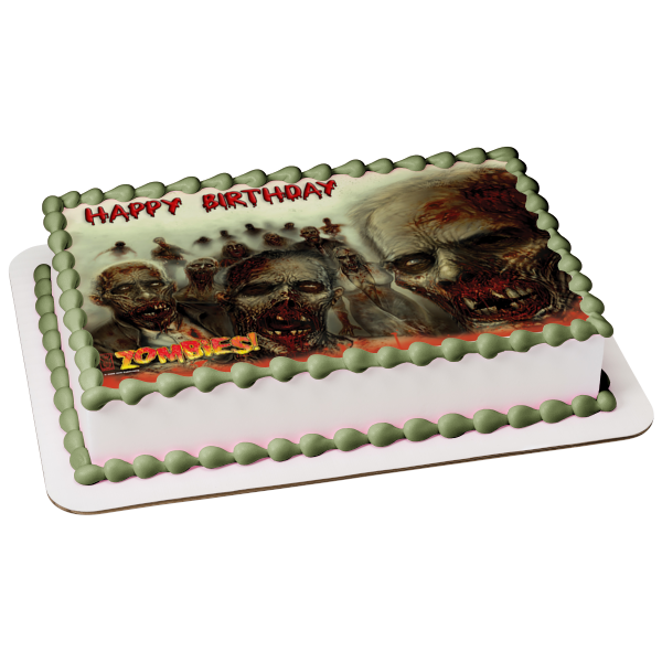 The Walking Dead Zombies Fog Edible Cake Topper Image Abpid A Birthday Place