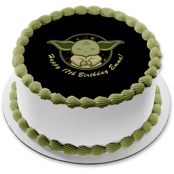 Star Wars Day Baby Yoda With You May The Fourth Be Edible Cake Topper A Birthday Place