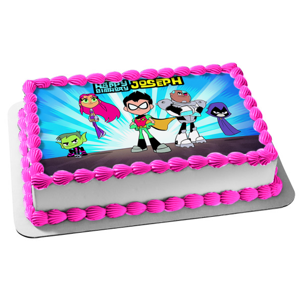 Teen Titans Go Beast Boy Starfire Robin Cyborg Raven Edible Cake Toppe – A  Birthday Place