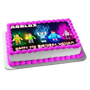 Roblox Assorted Skin Colors Yellow Green Blue Purple Edible Cake Toppe A Birthday Place - roblox blue in green