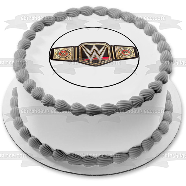 Wwe World Wrestling Entertainment Belt Edible Cake Topper Image Abpid1 A Birthday Place