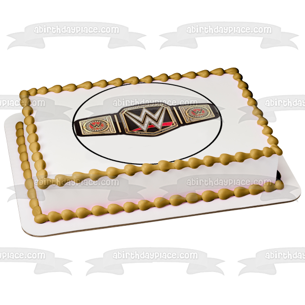 Wwe World Wrestling Entertainment Belt Edible Cake Topper Image Abpid1 A Birthday Place