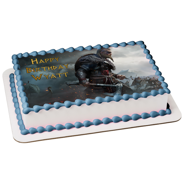 Assassins Creed Valhalla Elvor Edible Cake Topper Image Abpid A Birthday Place