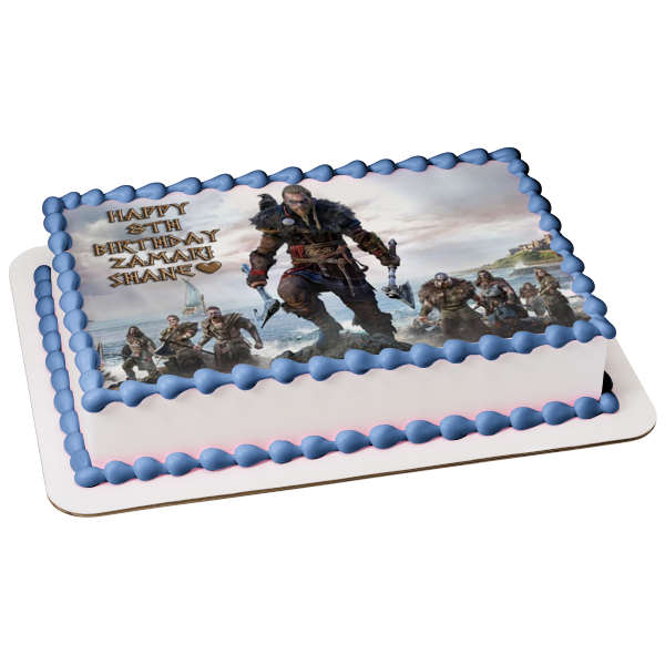 Assassins Creed Valhalla Norse Viking Video Game Edible Cake Topper Im A Birthday Place