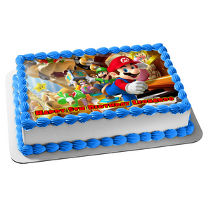 Super Mario Bros. Princess Luigi Wario Yoshi Bowser Edible Cake Topper ...