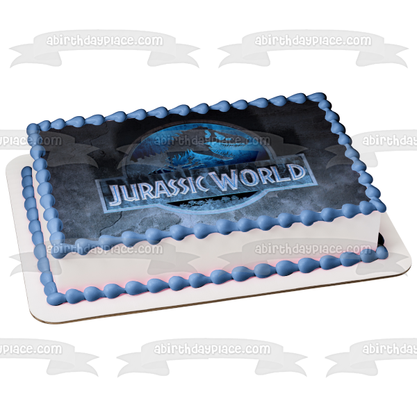 Jurassic World Logo Indominus Rex Edible Cake Topper Image Abpid A Birthday Place