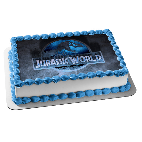 Jurassic World Logo Indominus Rex Edible Cake Topper Image Abpid A Birthday Place