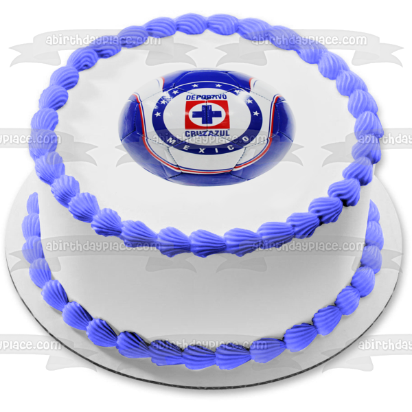 Cruz Azul Flag Soccer Logo Edible Cake Topper Image ABPID06287 – A Birthday  Place