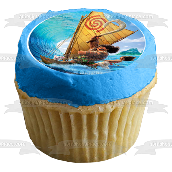 Moana Disney Hei Hei Pua Maui 12 Count Cupcake Toppers Edible Cupcake A Birthday Place