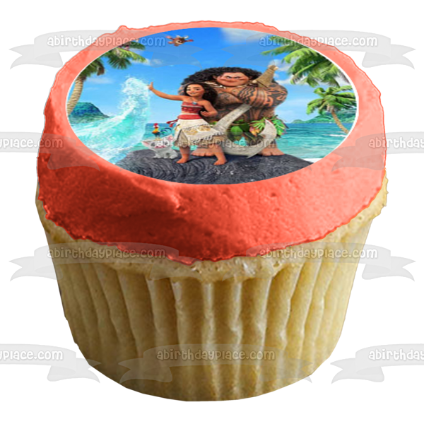 Moana Disney Hei Hei Pua Maui 12 Count Cupcake Toppers Edible Cupcake A Birthday Place