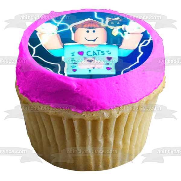 Pink Roblox Cupcake Toppers