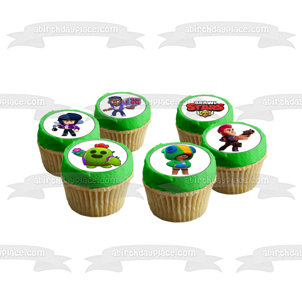 Brawl Stars Colt Bibi Leon Spike Brock Edible Cupcake Topper Images Ab 