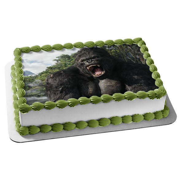 King Kong Giant Movie Monster Jungle Background Edible Cake Topper Ima A Birthday Place