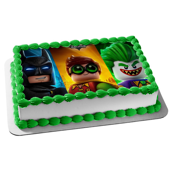 LEGO Batman Logo The Joker and Robin Edible Cake Topper Image ABPID071 – A  Birthday Place