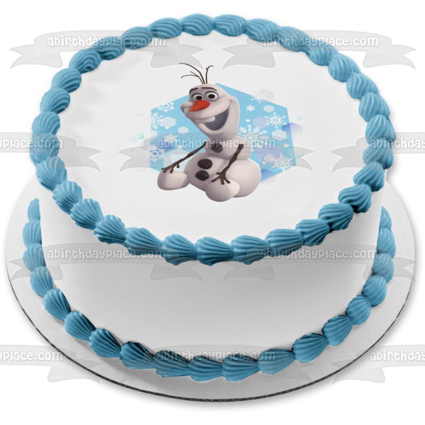 disney frozen olaf snowflake background edible cake topper image abpid a birthday place