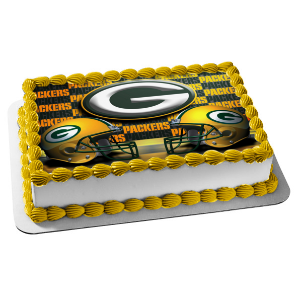 Green Bay Packers Logo NFL Helmets Edible Cake Topper Image ABPID08884 – A  Birthday Place