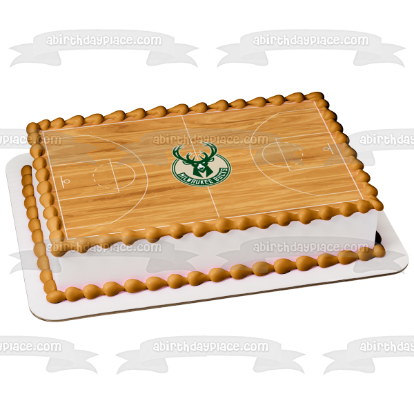 Milwaukee Bucks Logo NBA Basketball Court Background Edible Cake Toppe – A  Birthday Place