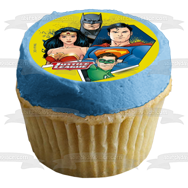 Justice League Superman Green Lantern Wonder Woman Batman Yellow Backg A Birthday Place 0151