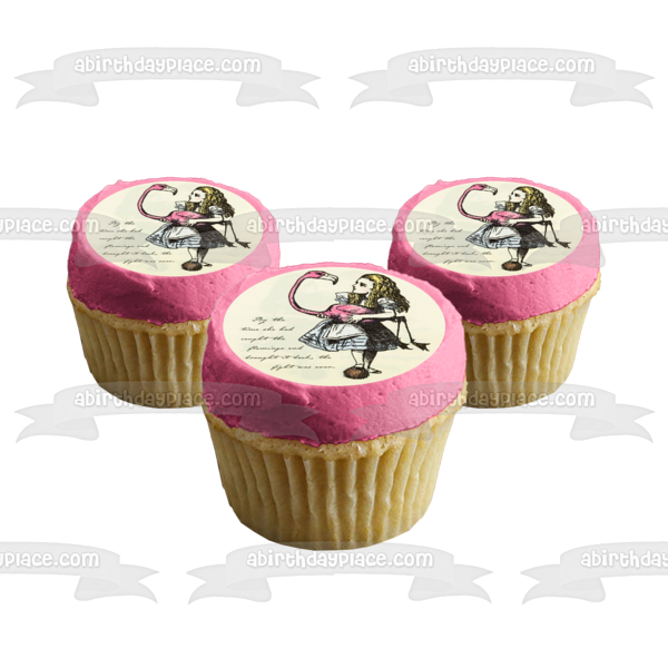 Alice in Wonderland - Edible Cake Topper, Cupcake Toppers, Strips