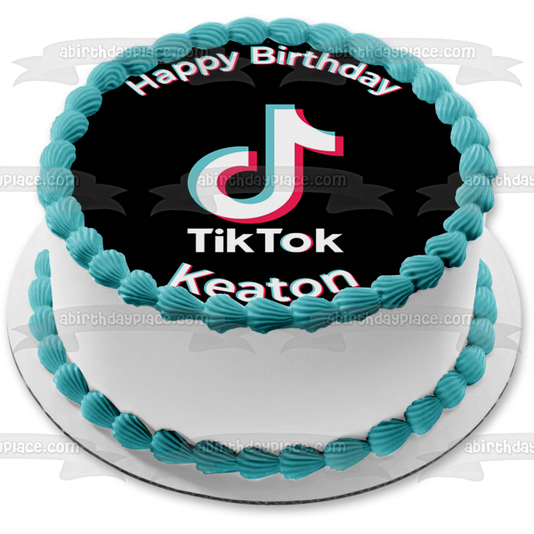 Tiktok Logo Black Tik Tok Edible Cake Topper Image Abpid A Birthday Place