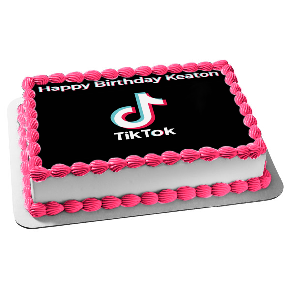 Tiktok Logo Black Tik Tok Edible Cake Topper Image Abpid50776 A