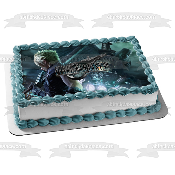 Final Fantasy VII (7) Cloud Strife Sword Edible Cake Topper Image ABPI – A Birthday Place