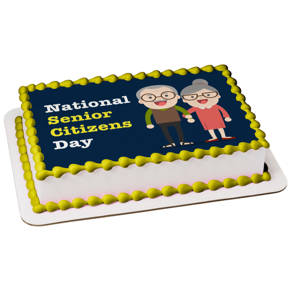 National Senior Citizens Day Edible Cake Topper Image ABPID54178 – A  Birthday Place