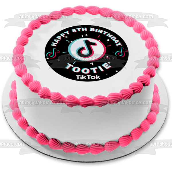 Candy Sprinkle Burst TikTok Customizable Tik Tok Edible Cake Topper Im ...