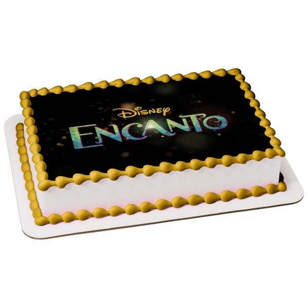 Disney Encanto Logo on a Black Background Edible Cake Topper Image ABP – A  Birthday Place