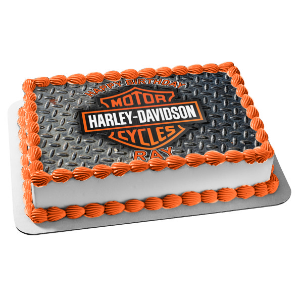 Harley-Davidson Motor Cycles Logo Edible Cake Topper Image ABPID03669 – A Birthday