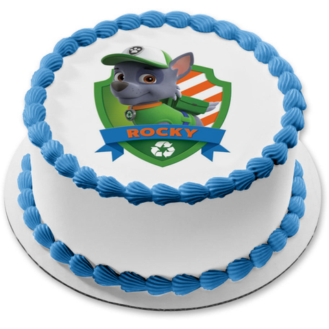Paw Patrol Rubble Sitting Edible Cake Topper Image ABPID27277 |  