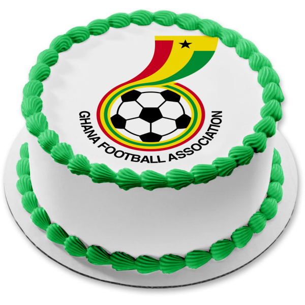 Ghana Football Association Logo Football Soccer Edible Cake Topper Ima – A  Birthday Place