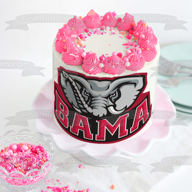 Alabama Crimson Tide Logo Ncaa Edible Cake Topper Image Abpid49599 A