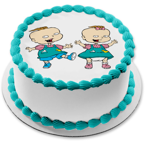 Phil and Lil Rugrats Twins Cartoon Edible Cake Topper Image ABPID50640 – A Birthday Place