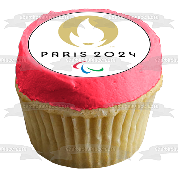 Paris 2025 Summer Olympics Logo Edible Cupcake Topper Images ABPID5598