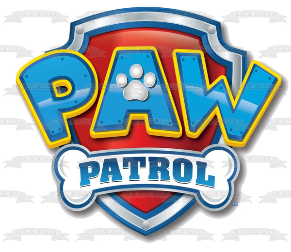 Paw Patrol Logo Shield Bone Pawprint Edible Cake Topper Image ABPID005 ...