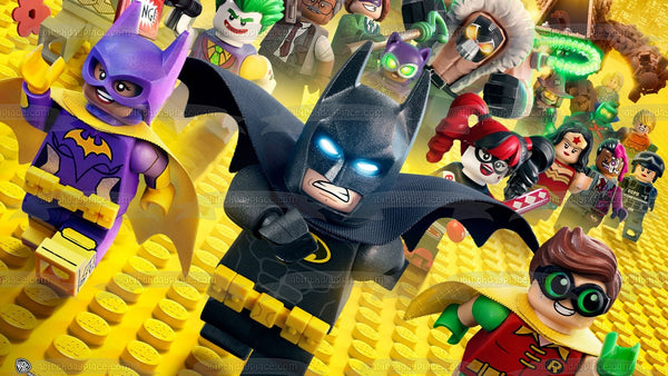 The LEGO Batman Movie Robin Batwoman The Joker Harley Quinn Edible Cak ...