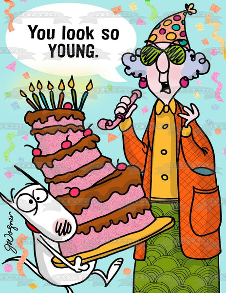 Maxine Cartoon Birthday Party Cake Streamers You Look So Young Edible 