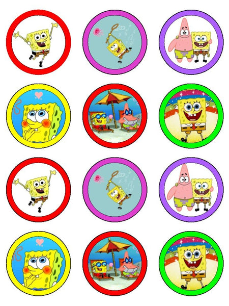 SpongeBob Squrepants and Patrick on Bikini Bottom Edible Cupcake Toppe ...