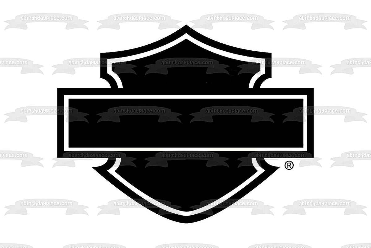 Harley Davidson Black and White Symbol Edible Cake Topper Image ABPID0 ...