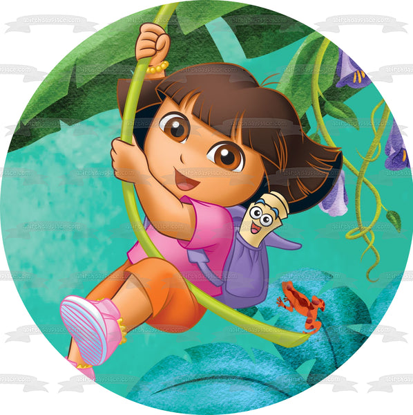 Dora the Explorer Backpack Map Swinging on a Vine Edible Cake Topper I ...